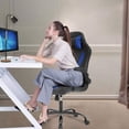 thumbnail image 2 of BestOffice Ergonomic High-Back Gaming Chair, Racing Style Swivel Office Chair with Adjustable Headrest & Lumbar Support, PU Leather, Blue, 2 of 7