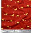 thumbnail image 1 of Soimoi polyester Crepe Fabric Leaves,Branches & Canary Bird Print Fabric by Yard 42 Inch Wide, 1 of 1