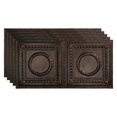 thumbnail image 1 of Fasade Rosette Decorative Vinyl Ceiling Panel 2ft x 4ft 5 Pack Smoked Pewter, 1 of 5
