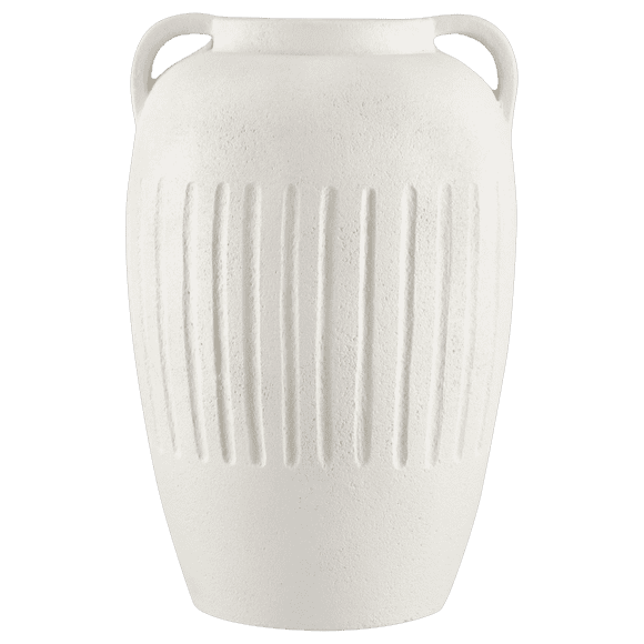 Bouclair White Large Floor Vase with Handles