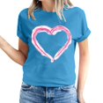 thumbnail image 2 of Pisexur T-shirt de la Saint-Valentin Haut T-shirt de la Saint-Valentin pour Femme Amour Imprimé T-shirt à Manches Courtes Haut à Manches Courtes Col Rond Haut/chemise, 2 of 5