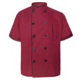 thumbnail image 1 of TOPTIE Veste de Chef Unisexe à Manches Courtes, Rouge, 1 of 8