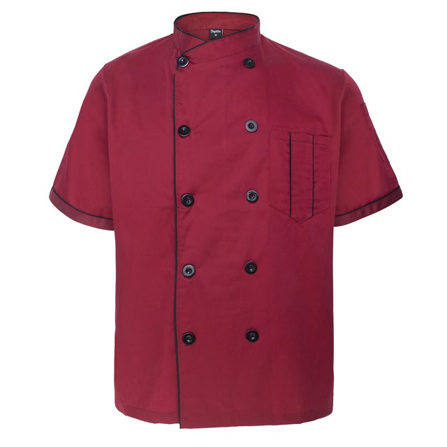 TOPTIE Veste de Chef Unisexe à Manches Courtes, Rouge