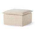 thumbnail image 1 of Maven Lane Claude Rustic Ottoman in Taupe Fabric Upholstery, 1 of 6