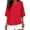 Red, variant on cfhntfmh 3/4 Length Sleeve Linen Shirts for Women Plus Size Tops Casual Dressy Clothes Crew Neck Loose Summer Vacation Tops