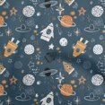 thumbnail image 1 of oneOone Silk Tabby Teal Blue Fabric Galaxy Craft Projects Decor Fabric Printed By The Yard 42 Inch Wide, 1 of 4