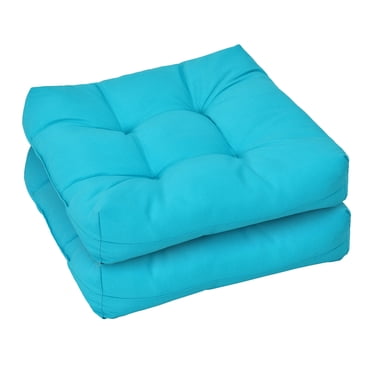 Costway 2 Pcs Coussins d'Assise pour Chaise de Patio 21 Pouces x 21 Pouces Intérieur/extérieur Turquoise