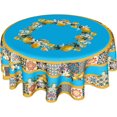 thumbnail image 1 of Blue Lemon Tablecloth Round 60 Inch Spring Summer Flower Table Cloth Wrinkle Resistant Boho Floral Farmhouse Table Cover Decorative for Home Kitchen Dining Indoor Ondoor Party Picnic, 1 of 4