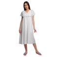 thumbnail image 1 of Moomaya Robe de Nuit à Manches Courtes Imprimée pour Femme, Col en V, en Coton, 1 of 5