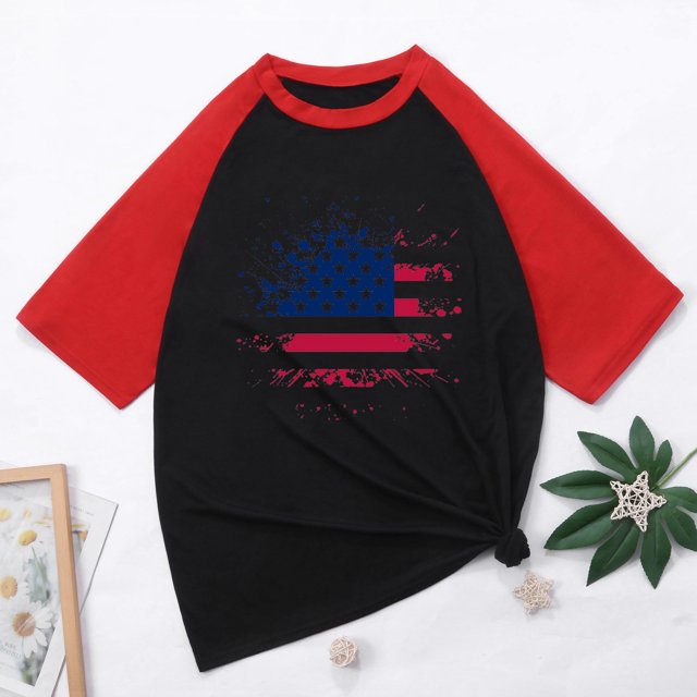 T-Shirt Snoarin Comfort Colors pour Hommes, Mode Décontractée, Patchwork, Col Rond, Chandail à Enfiler, T-Shirt Imprimé, Manches Courtes, Hauts, Chandails du 4 Juillet pour Hommes en Liquidation