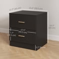 thumbnail image 3 of HOMCOM Bedside Table with 2 Drawers, Modern Nightstand for Bedroom, Black, 3 of 10