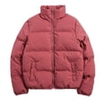 thumbnail image 1 of IROINID Women's Puffer Jacket Long Sleeve Solid Color Stand Collar Outwear, Loose Paras Windproof Padded Clothes Jacket, 1 of 5
