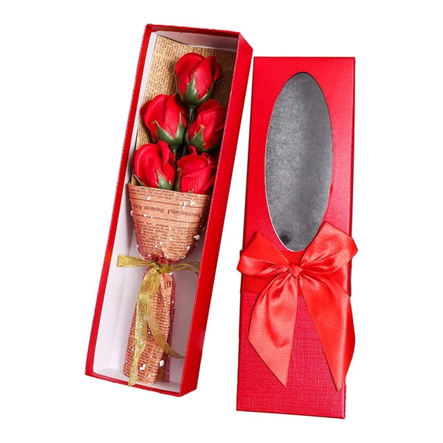 Flower Bouquet 5 Soap Roses Flower Valentine‘S Day Mother‘S Day Gift Box