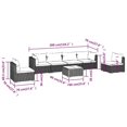 thumbnail image 4 of vidaXL 7 Piece Garden Lounge Set with Cushions Poly Rattan Black, 4 of 5