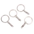 thumbnail image 2 of 100 Pcs Kit d'Anneaux de Porte-Clés en Argent, Anneaux de Porte-Clés avec Chaîne, Pièces de Porte-Clés et Connecteur Accessoires de Pendentif Rond pour Porte-Clés DIY Accessoires de Bijoux, 2 of 8