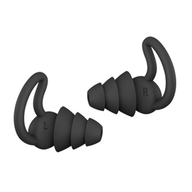 Bouchons d'Oreilles pour Dormir en Silicone, Écouteurs Antibruit; Bouchon d'Oreille Réutilisable; Réduction du Sommeil, Bouchons d'Oreilles Réutilisables pour Bureau et Maison, Noir, 3 Couches. Bouchons d'Oreilles en Silicone Noirs avec Conception à Ailettes à Trois Couches et Boucles Ergonomiques pour un Ajustement Sécuritaire, Conçus pour Réduire Efficacement le Bruit et Améliorer la Qualité du Sommeil. Idéal pour le Soin des Oreilles, le Sommeil, le Travail et les Voyages.