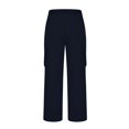 thumbnail image 4 of Children's Solid Color Stretch-Belt Work Pants with Pockets, Medium Size Casual Baggy Pants, Adult Version, 4 of 6