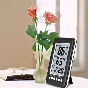 Tdoenbutw Baby Thermometer Lcd Wireless Thermometers Clock Indoor Outdoor Digital Thermometers Electronic Temperature Measurement With Transmitter Big Deals Grey