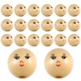 thumbnail image 1 of SHISUYAN 100 Pcs Perles en Bois Rondes Accessoire de Perles de Ficelle DIY Visage Riant Perles en Bois (18mm), 1 of 8