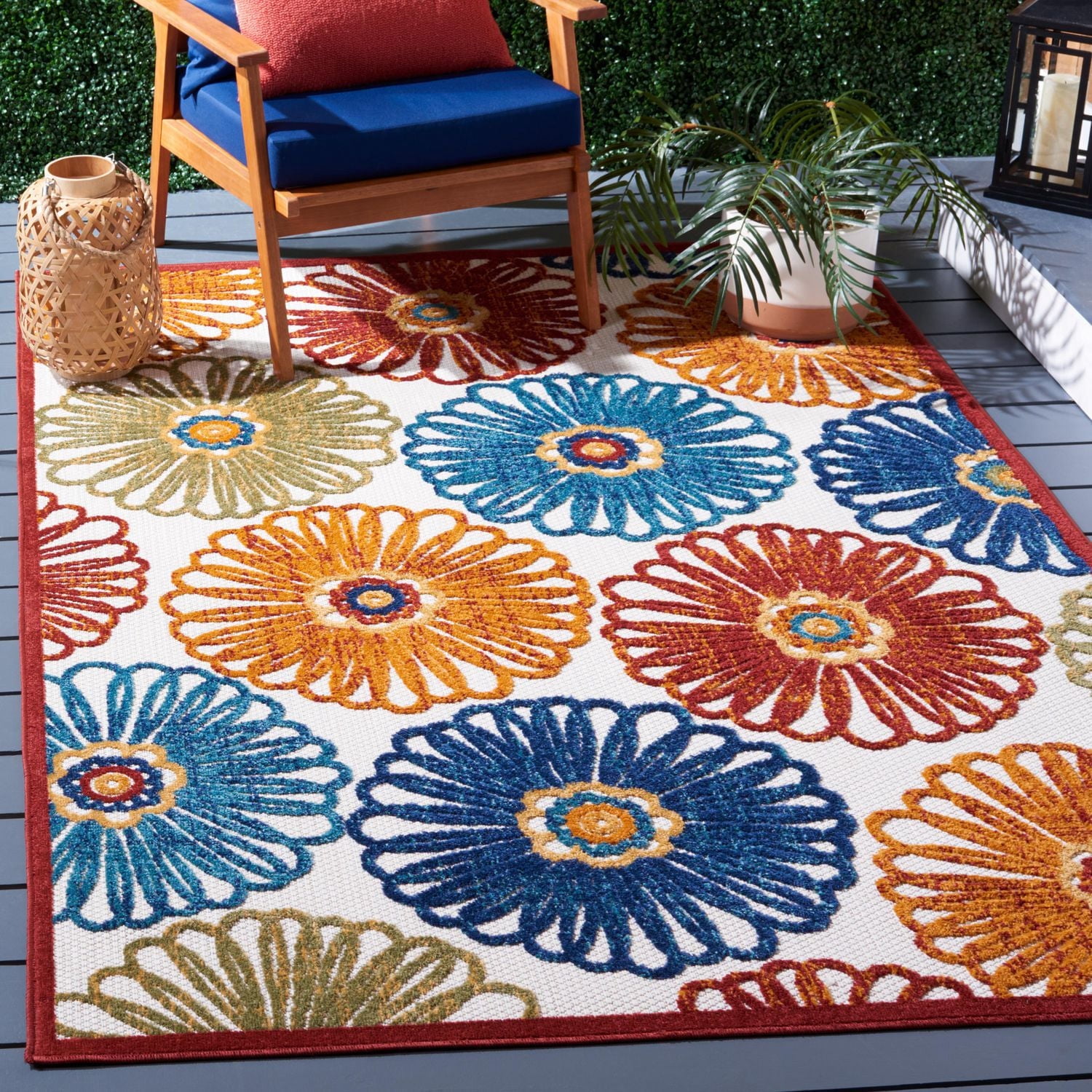 SAFAVIEH Cabana Aria Floral Outdoor Area Rug