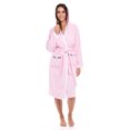 thumbnail image 2 of Women’s Waffle Weave Robe Ladies Hooded Bathrobe 100% Terry Cotton Spa Robes Pink XXL, 2 of 8