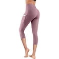 thumbnail image 1 of DPTALR Women's Quick Dry Solid Pocket Capris Yoga Pants, 1 of 4