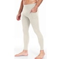 thumbnail image 2 of Sentmoon Men's Compression Pants Thermal Leggings for Men Men Solid Color Pocket High-Elastic Yoga Pants Control Breathable Warm Running Cycling Sports Fitness Pants, 2 of 7