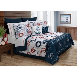 Safdie & Co. Home Deluxe Collection Navy 100% Polyester Comforter Set