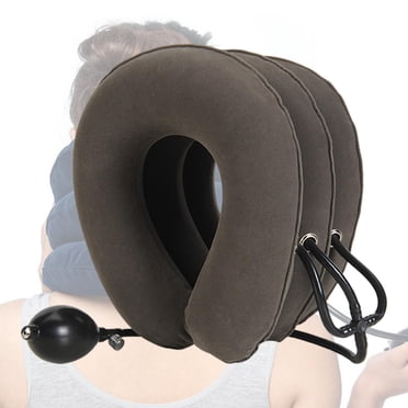 Dispositif de Traction Cervicale Gonflable Soutien Instantané Facile Gris