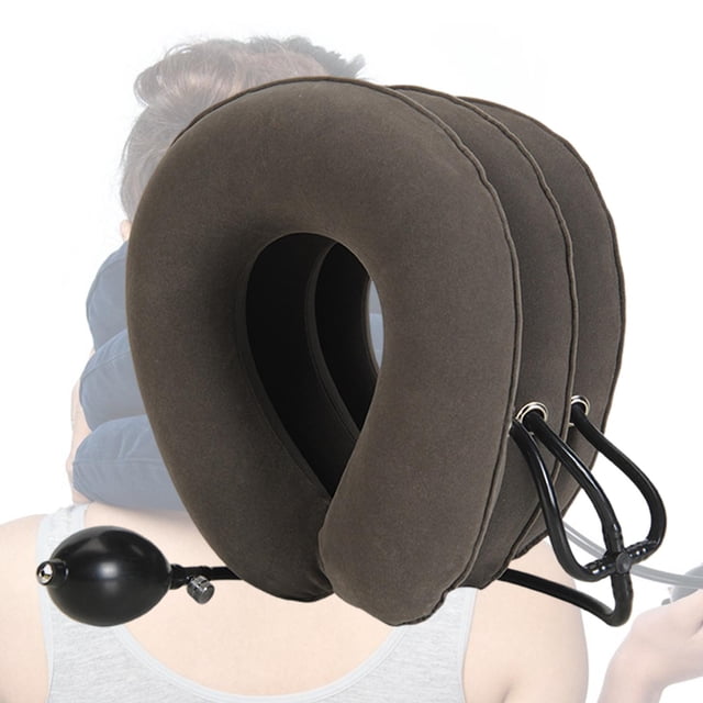 Cervical Neck Traction Device Inflatable Neck Instant Support Easy Grey