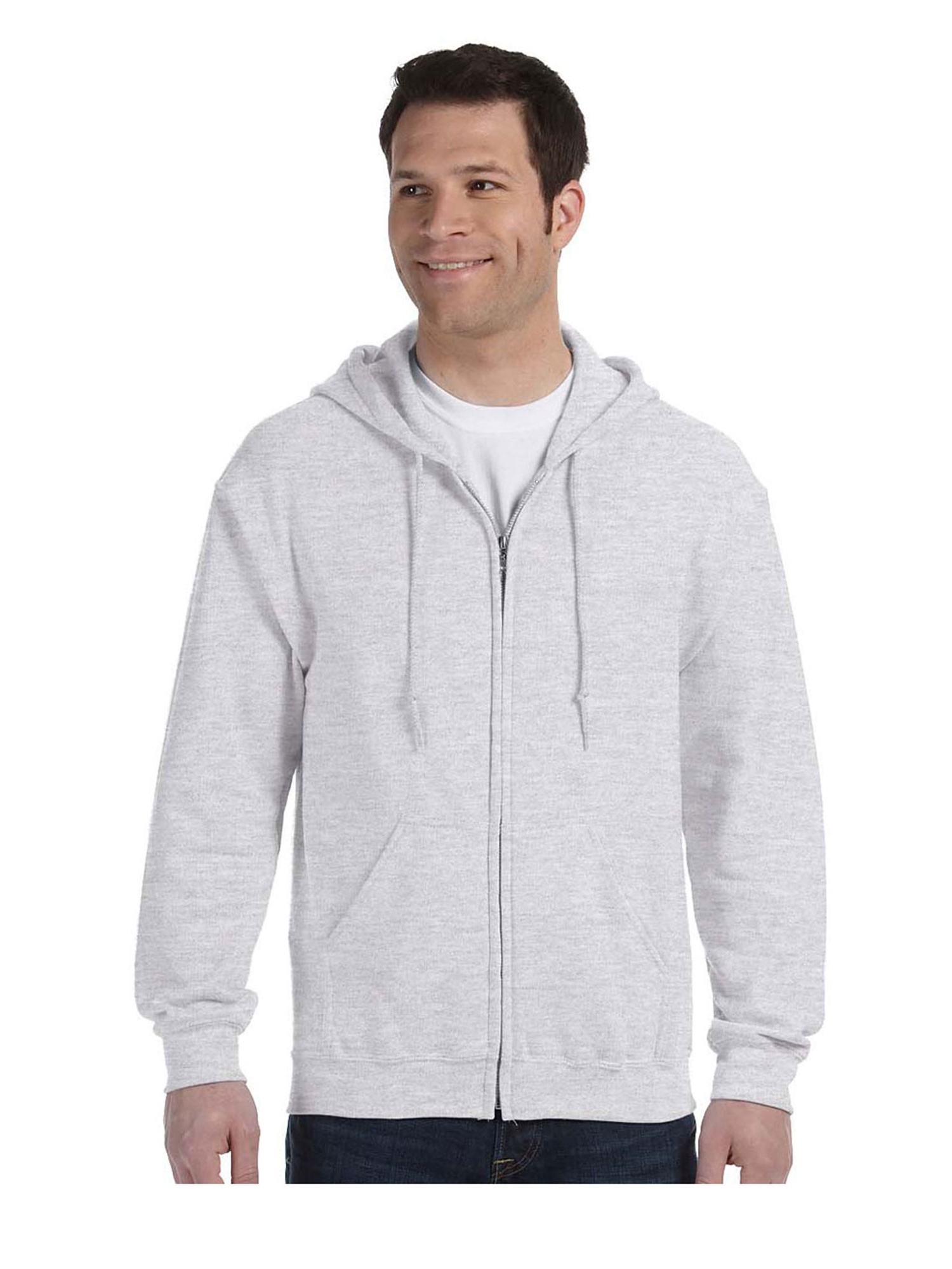 Gildan Men's Satin Label 1x1 Rib Zipper Pouch Pocket Hoodie, Style G18600