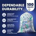 thumbnail image 4 of Plasticplace 32-33 Gallon Recycling Bags &acirc;?? 0.8 Mil &acirc;?? Clear Drawstring Garbage Can Liners &acirc;?? 33" x 38" (100 Count), 4 of 7