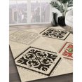 thumbnail image 3 of Ahgly Company Tapis d'Intérieur Lavable à la Machine, Carré, Transitionnel, Beige Blé, Tapis de Zone, 7 Pieds Carré, 3 of 7