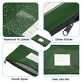 thumbnail image 4 of Unique Bargains Zipper Leatherette Money Deposit Bags with Clear Window, Green, 3 Count, 4 of 6
