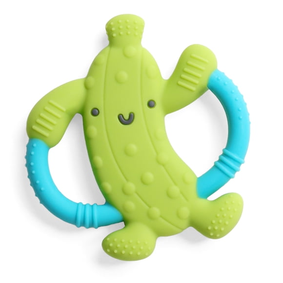 Itzy Ritzy Chew Crew® Cornichon Anneau de Dentition en Silicone pour Bébés, 3 mois et plus