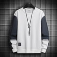 thumbnail image 2 of Ketyyh-chn99 Chandails pour Hommes à Col Rond Chandail de Sport Chandail pour Hommes de Printemps et d'Automne Col Rond Couple Ample Tenue Décontractée Tendance Mode Chandail pour Jeunes Chandail à Enfiler Blanc,4TG, 2 of 3
