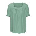 thumbnail image 3 of CEHVOM Woman Summer Solid Square Neck Sleeveless Tank Tops For Women Blouses Clearance, 3 of 5