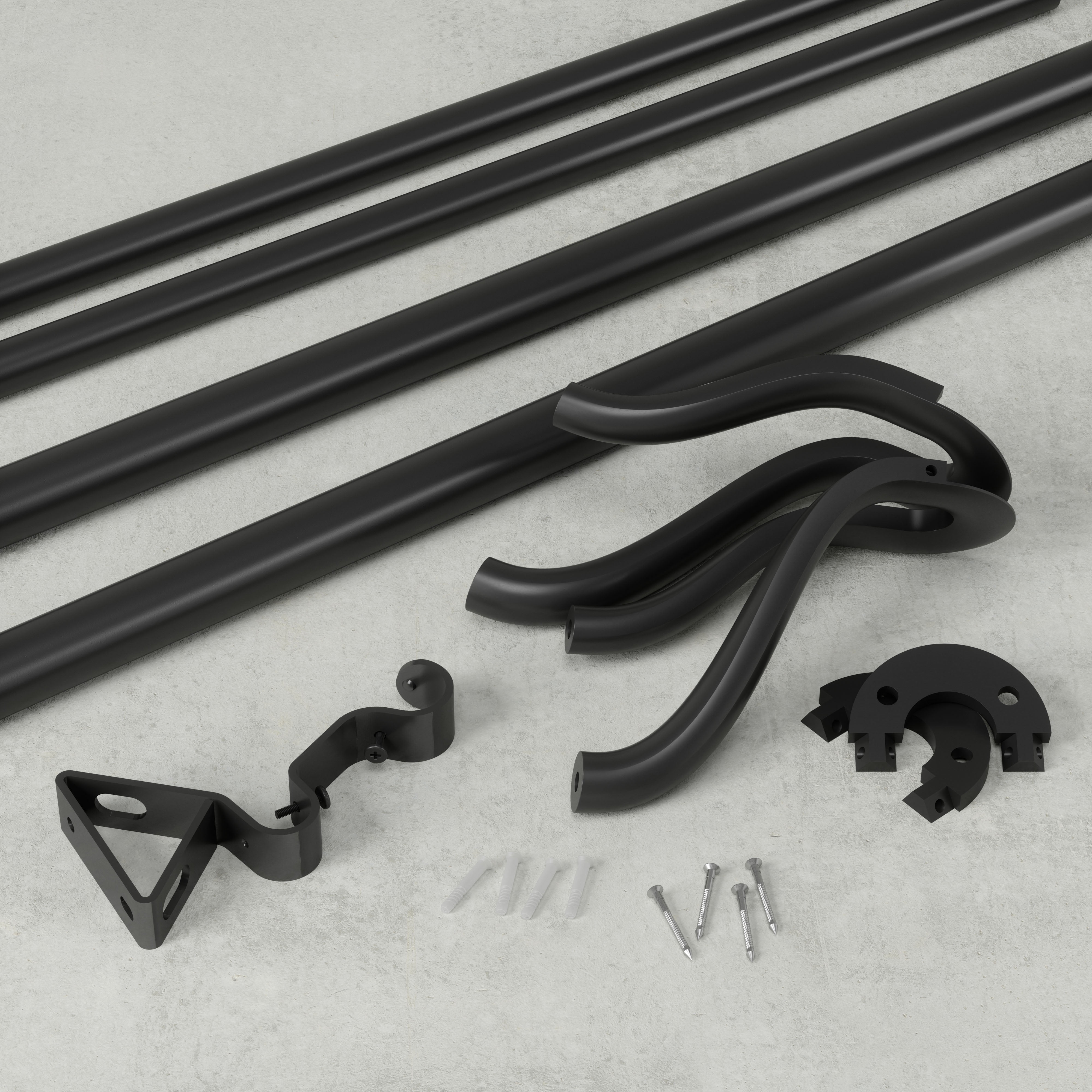 Umbra Midnight 3/4" Double Window Curtain Rod 42-120" Black