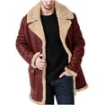thumbnail image 1 of Dvkptbk Men's Fall Winter Coat Long Sleeve Furs Collar Spliced Jacket Coat Jacket Shacket Jacket, 1 of 6