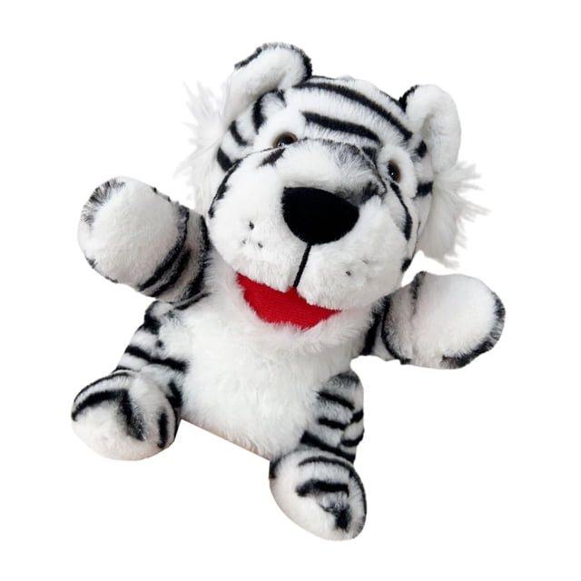 Milaget Animal Finger Puppet Soft Role Play Plush Hand Puppet for Teaching Kids Gift tiger