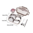 thumbnail image 3 of Fwttom Lunch Box 1500ml 4 Compartment Stainless Steel Bento Box Containers for Adults Leak-Proof Microwave Dishwasher Freezer Safe, 3 of 8