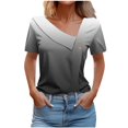 thumbnail image 1 of Blouses pour Femmes Col en V Décontracté Manches Courtes Printemps et Été Haut, 1 of 1