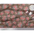thumbnail image 2 of Soimoi Tissu en Rayonne Imprimé Feuilles & Roses Tissu de Couture Yard 42 Pouces de Large, 2 of 3
