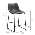 thumbnail image 3 of HOMCOM Bar Stools Set of 2, Counter Height Barstools with Back, Black, 3 of 10