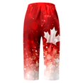 thumbnail image 3 of Women Fashionable And Comfortable Slim Fit Maple Leaf Pattern Mid Waist Cropped Pants Casual Pants for Women plus Size Casual Romper Pants for Women All Day Wear Womens Pants Casual Work Elastic Waist, 3 of 4