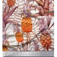 thumbnail image 1 of Soimoi Poly Georgette Fabric Leaves & Pine Fruits Decor Fabric Printed Yard 52 Inch Wide, 1 of 3