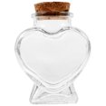thumbnail image 1 of Bouteille à Souhaits Bouteille en Verre Transparent Cadeaux de Mariage Pot en Forme de Cœur Pot en Verre avec Liège, 1 of 8