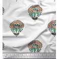 thumbnail image 1 of Soimoi Poly Georgette Fabric Leaves & Floral Block Print Fabric by The Yard 52 Inch Wide, 1 of 3