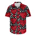 thumbnail image 5 of Weiqiqre Mens Sweatshirt Funny Love Pattern Printed Short Sleeve Quick Dry Button Down Lapel Shirt, 5 of 5