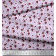 thumbnail image 2 of Soimoi Tissu Crêpe polyester Violet Labyrinthe & Roses Imprimés Floraux au Mètre 42 Pouces de Large, 2 of 6